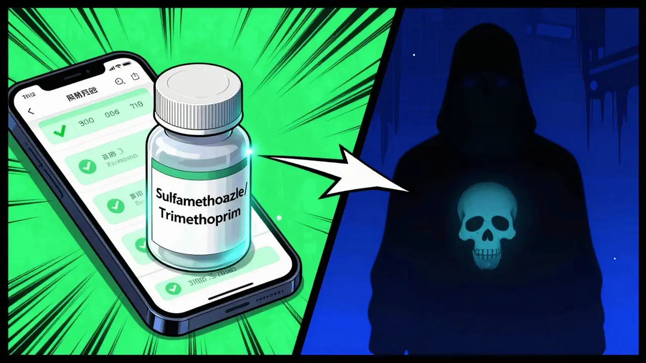 Manhua illustration comparing safe generic meds to unsafe fakes