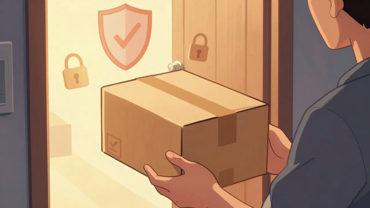 Discreet safe medication delivery package